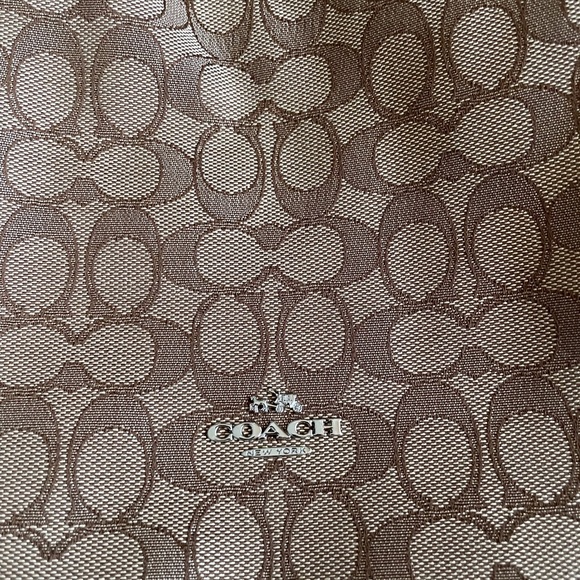 Coach Shoulder Bag.  Canvas & Red Leather. - Picture 9 of 12